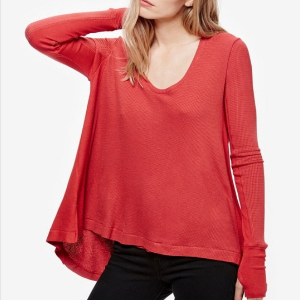 Free People Malibu High-Low Thermal Top
